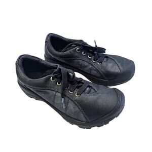 Keen Presidio Womans 8.5 Black Leather Hiking Trail Shoes 1011401